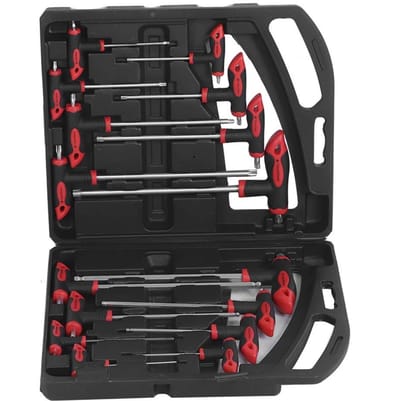 Dailygoods- Inbussleutelset Ergonomisch - Inbussleutels met Kogelkop - T-vormig Handvat - Anticorrosief Staal - Geschikt voor Auto-onderhoud