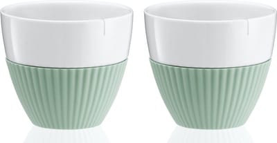Viva Scandinavia - Anytime Theekop - Incl. Siliconen Rand - 0,25 liter - Set van 2 stuks - Wit/Mint