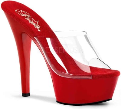 Pleaser - KISS201 Muiltjes - Paaldans schoenen - 35 Shoes - Rood