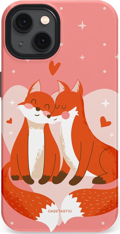 Casetastic Hoesje Geschikt voor Apple iPhone 13 Magsafe - Stijlvolle Beschermende Duo-layer Case - Vossenzoen