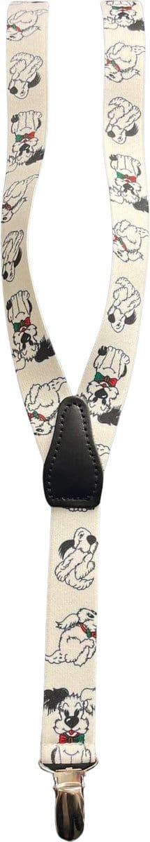 VDW - Kinder Bretels - Kinderbretels - Hond - Print - Wit - Kind - 74 cm - Sterke clips
