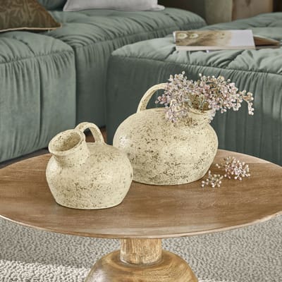 LOBERON Vase 2er Set Gravière antiekcrème