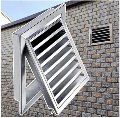 Ventilatieafdekking - Rooster - Luchtstroom Reguleren - Verwijderbare Deur - 51x25cm - Zilver