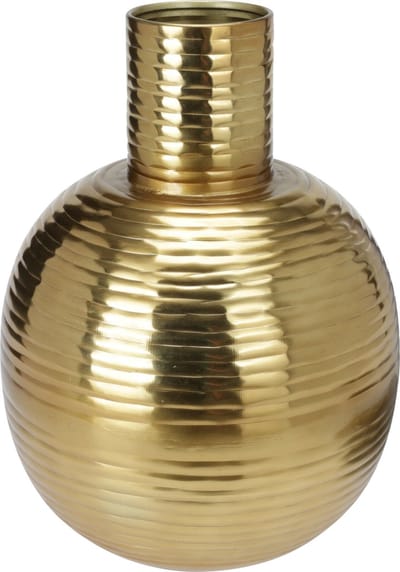 Home & Styling Boeket vaas Athens - metaal - metallic goud - D25 x H34 cm - Moderne woonstijl - bloemenvaas