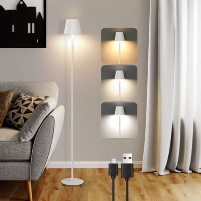 NETTLIFE LED staande lamp - Modern - Dimbaar - Zwart - 125 cm - 3 kleurtemperaturen - USB - Woonkamer