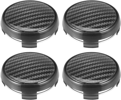 Dailygoods- Velgdopjes 4 Stuks - Universele Velgdopjes - Buitendiameter 61mm - Binnendiameter 58mm - Duurzaam Plastic - Carbon Fiber Patroon - Wielcovers
