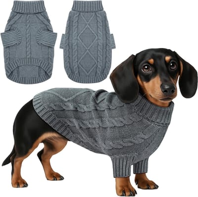 Warm Winter Dog Sweater voor Teckels, Franse Bulldogs en Schnauzers - Lange Mouwen, Comfortabel en Stijlvol voor Honden