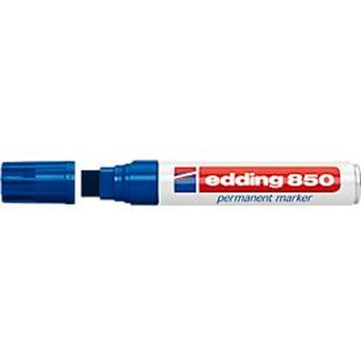 edding 850 permanent marker, wigvormige punt 5-16 mm, blauw, 5 stuks
