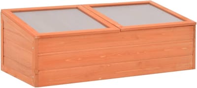 Broeikas van Hout - Kweekkas Balkon - Planten Beschermen - Scharnierdeksel - 100 x 50 x 34 cm - Houtkleur