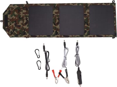 Opvouwbaar Zonnepaneel - Draagbare Zonnelader - Apparaten Opladen - Dubbele USB Poorten - 30W - Zwart