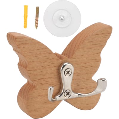 Houten Vlinder Muurhaak Houten Wandgemonteerde Hanger voor Jas Kleding Hoed Handdoek