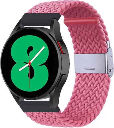 By Qubix - Braided nylon bandje - Roze - Geschikt voor Xiaomi Mi Watch / Geschikt voor Xiaomi Watch 2 / Geschikt voor Xiaomi Watch S1 / S2 / S3 / S4 (47mm)