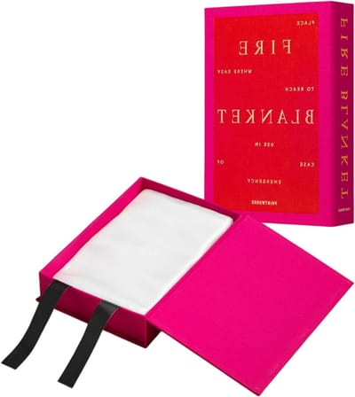 Vuurdeken - Blusdeken - Brandveiligheid thuis - Stijlvolle opbergdoos - 2.65 Pond - Cerise