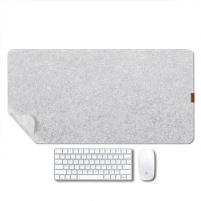 Antislip vilten bureaumat - Bureaubeschermer en bureauaccessoires voor thuis en op kantoor (lichtgrijs)