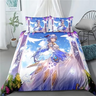 Genshin Impact Beddengoed Set Game 3d Print Beddengoed Dekbed Zacht Dekbedovertrek Sets Thuis Textiel Queen King Size Meisje kinderkamer Decor AU Single 140x210cm
