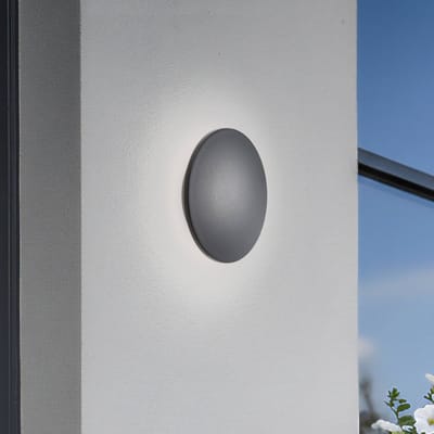 Nowodvorski Lighting LED wandlamp Aria M, zwart, aluminium, Ø 18 cm