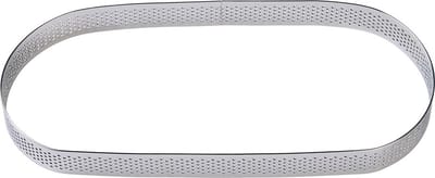 BrandNewCake® Taartring RVS - Ovaal Geperforeerd 22,5x9x2cm - Kookring - Bakring