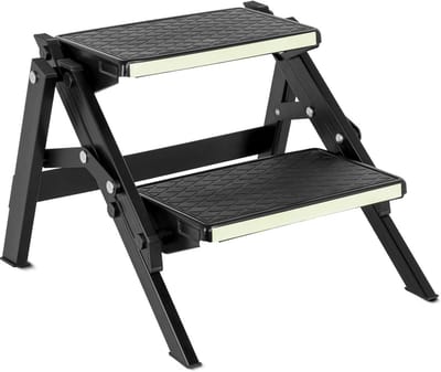 Dubbele Trede Rugstep Black Fluo voor Caravan, Camping en Instap