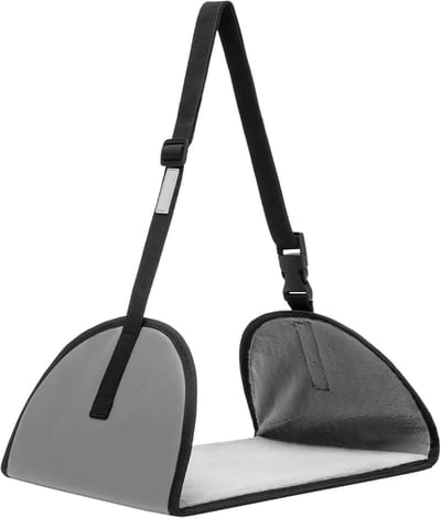 Voeten Hangmat - Beensteun Sling - Reizen & Kantoor - Verstelbare Riemen - 30 x 25 x 3 cm - Zwart