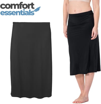 Comfort Essentials - Onderrok Lang - Zwart -L/XL - Microfiber - Anti-Schuren - Jupon - Petticoat