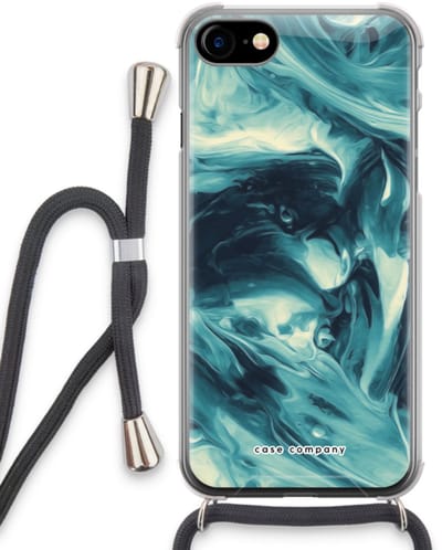 Case Company® - Hoesje met koord geschikt voor iPhone SE 2020 hoesje met Koord - Dreaming About Whales - Telefoonhoesje met Zwart Koord - Bescherming aan alle Kanten en Over de Schermrand