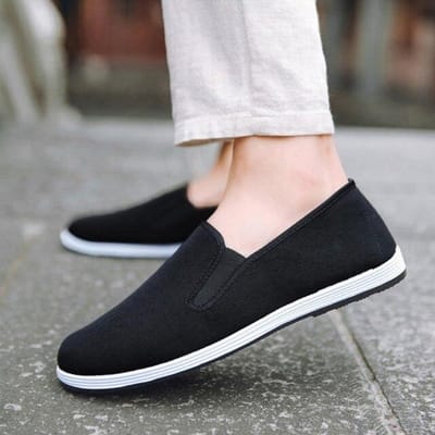 Casual sneakers voor heren Sportloopschoenen Ademend stevig canvas instapschoenen Lage top Zwarte mode mannelijke sneaker 37 white