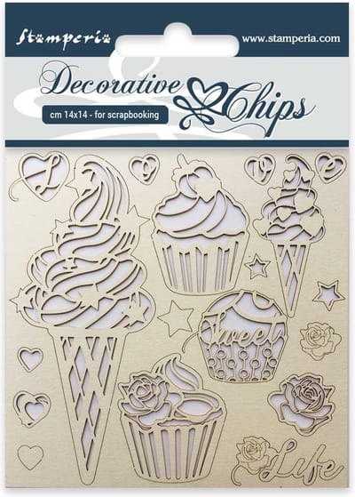 Stamperia Decorative Chips Ice Cream (SCB14)