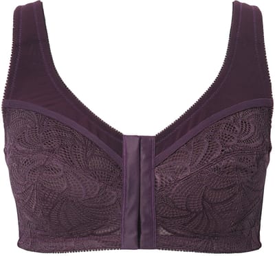 Ulla Popken - Dames - Ontlastingsbeha voorsluiting zonder beugel - Druivenrood - Maat 95C