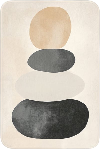 Badmat 60x90 cm - Antislip - Japandi - Wabi sabi - Beige - Badmatten voor badkamer - Badkamermat - Douchemat - Badkamer mat