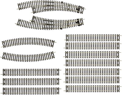 Vervangingsset Spoor A - Treinbaan Onderdelen - Modelspoor Bouwen - Schaal H0 - 24 x 69 x 2.5 cm - Grijs