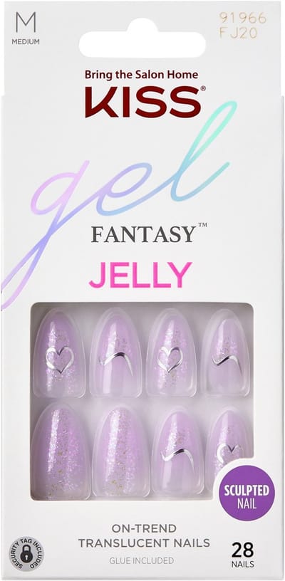 KISS Gel Fantasy Kunstnagels Tips M FJ20C - Kunstnagels - Paarse kleur, 1 stuk