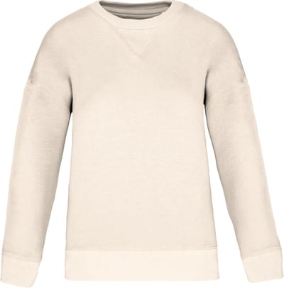 Biologische oversized damessweater 'Tencel' lange mouwen Ivory - XL
