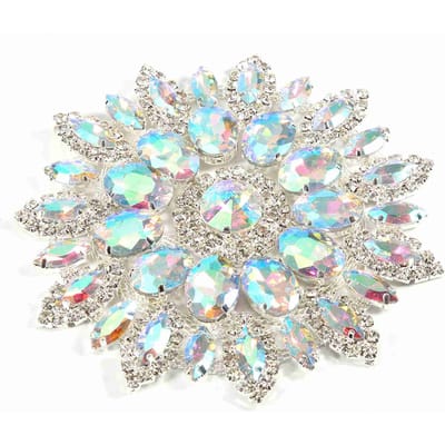Kristalglas Strass Decoratie DIY Kleding Sieraden Accessoires(AB Kleur Zilveren Basis) white