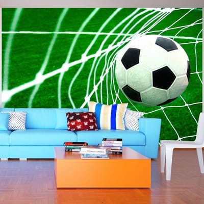 200cm X 140cm - Fotobehang - Doelpunt, voetbal