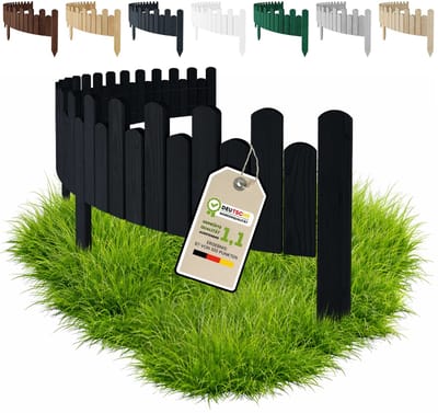 Floranica flexibele borderrand 15 x 200 cm Zwart - gazonrand houten bloembedrand rolboord voor de tuin