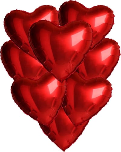 Valentijn Decoratie Hartjes Folieballon Valentijn Versiering Helium Ballonnen Feestversiering Rood 40 Cm - 8 Stuks