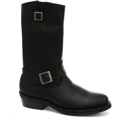 Grinders Unisex zwarte gladde zool westerse leren laarzen-Rebel