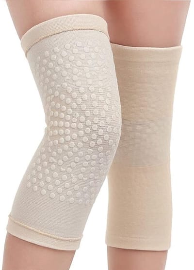 longziming-Kniebeschermer - Compressiekniebrace - Knie massage - Extra ondersteuning - 2 stuks - Zelfverwarmend - 22-25 mmHg compressie - Ademend polyamide/elastaan - Ergonomisch ontwerp - Maat M - Voor sport en dagelijks gebruik