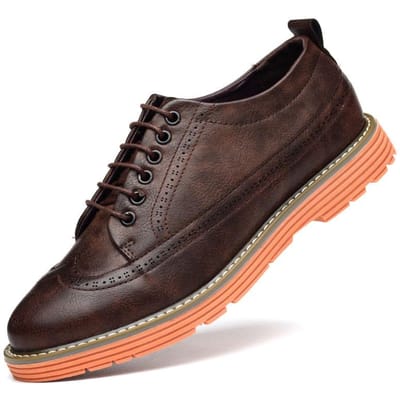 Lente Nieuwe Boardschoenen Brogue Herenschoenen Dikke zolen Leren Schoenen Heren Sport- en Vrijetijdsschoenen 44