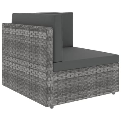 vidaXL - Hoekbank - sectioneel - poly - rattan - grijs