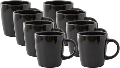 Home Deco Factory Mok - 8x - zwart - 40 cl - keramiek - vaatwasserbestendig