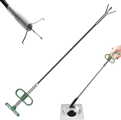 Afvoer Ontstopper - Flexibele Grijper - Verstoppingen Verwijderen - Vier Flexibele Klauwen - 1.6 Meter - Zilver
