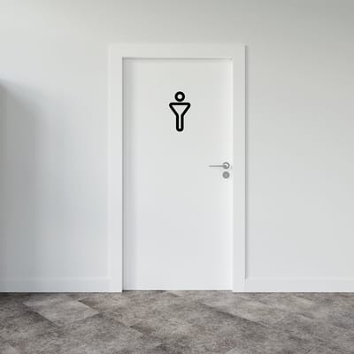 Toiletsticker Heren | Ontwerp 2 - Formaat 10 x 10 cm | Incl. 2 jaar garantie - WC sticker - WC bordje