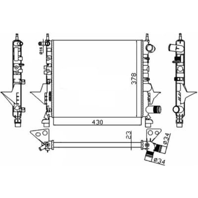 Radiator, motorkoeling NRF 529513