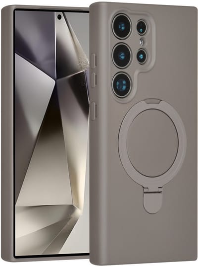 TUNIQ telefoonhoesje voor Samsung Galaxy S24 Ultra - MagSafe met ringstand - Titaniumgrijs