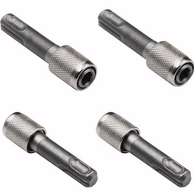 4 Stuks SDS Plus Adapters, 6.35mm SDS Adapter, Hex Shank Boorkop Converter voor Klusprojecten, Bouw en Verbouwing