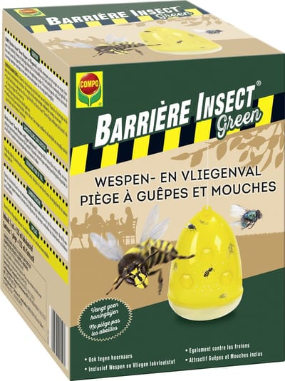 Barrière Insect Green Wespen- en Vliegenval - veilig voor honingbijen - 1 val met 125 ml lokvloeistof