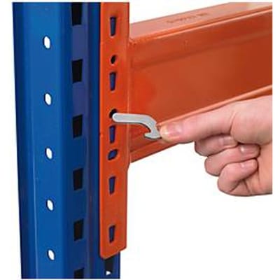 Schulte Lagertechnik stijlenpaar EGN-DUO, dikte 1,5 mm, D 50 x H 120 mm, vakbreedte 2700 mm, max. belasting 3072 kg/stijlenpaar, oranje