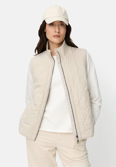 camel active Weste met opstaande kraag - Maat womenswear-34 - Eik
