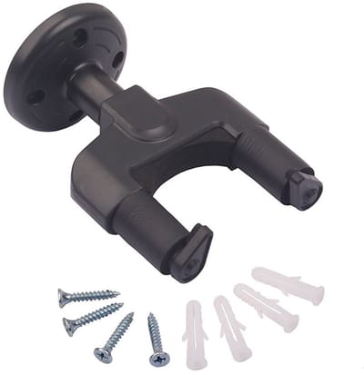 Allecto - Gitaar Hanger - Muurmount voor Snaarinstrumenten - Veilig en Handig - Zwart - Ideaal voor Elektrische en Akoestische Gitaren - Met Auto G...